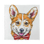 Hipster Pembroke Welsh Corgi Print Silk Bandana