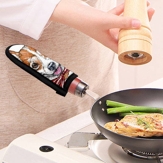 Hipster Pembroke Welsh Corgi Print Skillet Handle Cover