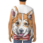 Hipster Pembroke Welsh Corgi Print Sleeveless Baseball Jersey