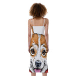 Hipster Pembroke Welsh Corgi Print Slim Fit Midi Cami Dress