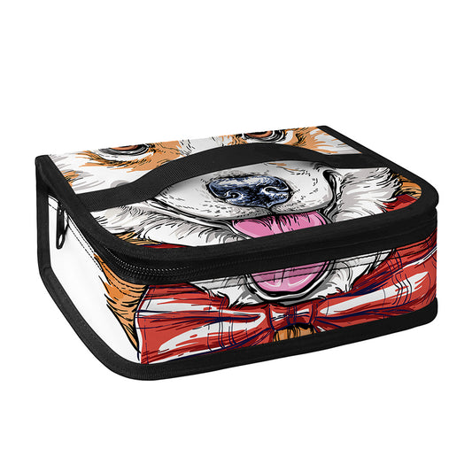 Hipster Pembroke Welsh Corgi Print Small Lunch Bag