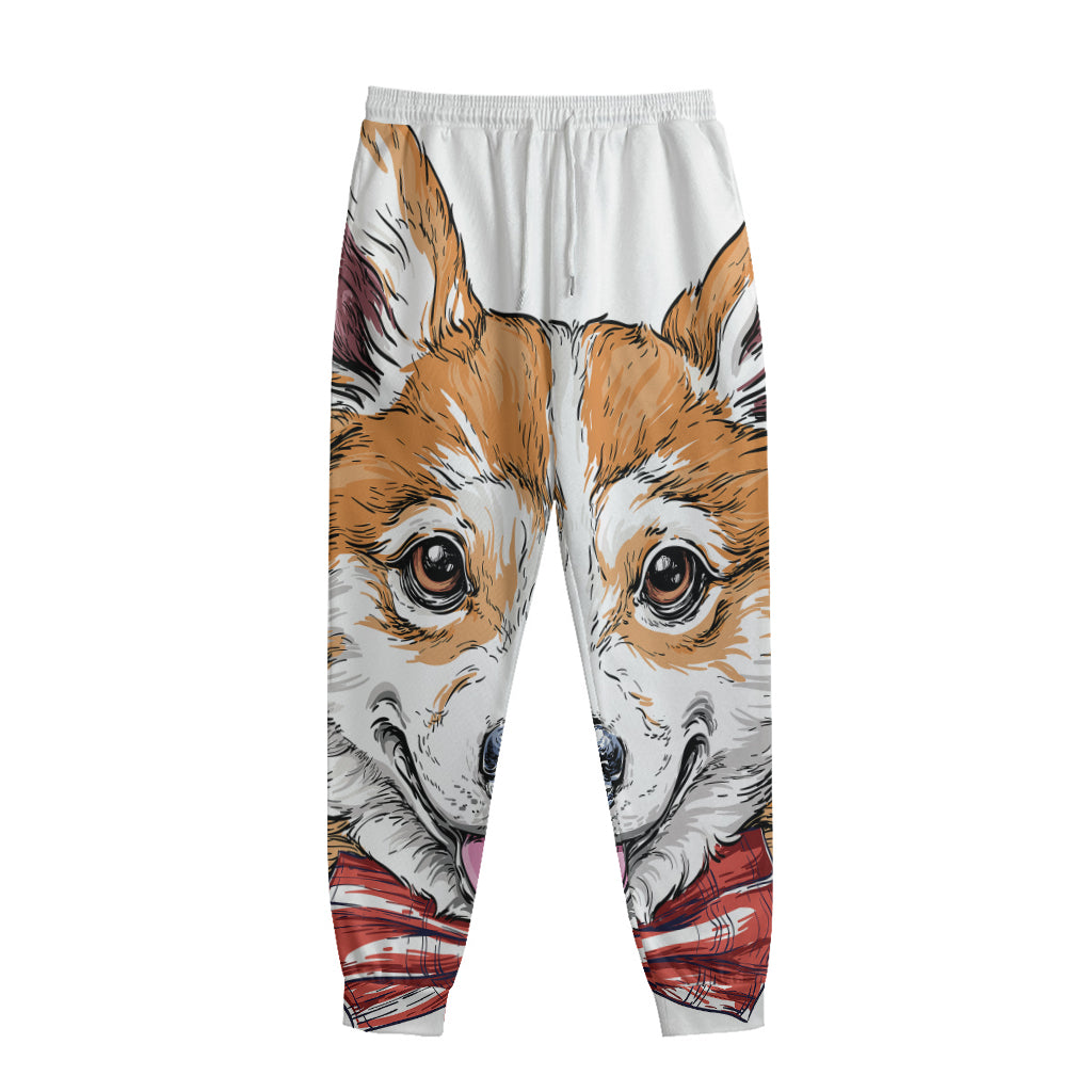 Hipster Pembroke Welsh Corgi Print Sweatpants