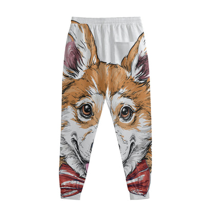 Hipster Pembroke Welsh Corgi Print Sweatpants
