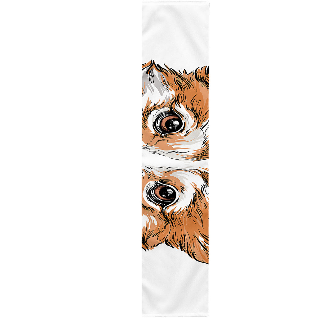 Hipster Pembroke Welsh Corgi Print Table Runner