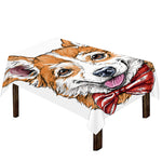 Hipster Pembroke Welsh Corgi Print Tablecloth