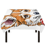Hipster Pembroke Welsh Corgi Print Tablecloth