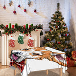 Hipster Pembroke Welsh Corgi Print Tablecloth
