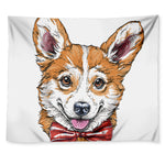 Hipster Pembroke Welsh Corgi Print Tapestry