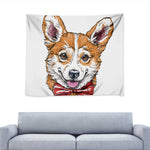 Hipster Pembroke Welsh Corgi Print Tapestry