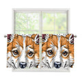 Hipster Pembroke Welsh Corgi Print Tier Curtains