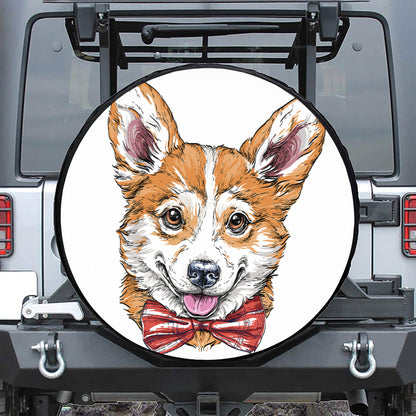 Hipster Pembroke Welsh Corgi Print Tire Cover