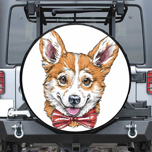Hipster Pembroke Welsh Corgi Print Tire Cover