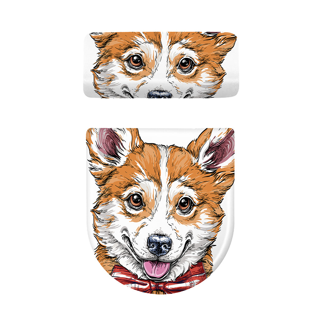 Hipster Pembroke Welsh Corgi Print Toilet Lid And Tank Cover Set