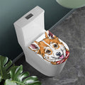 Hipster Pembroke Welsh Corgi Print Toilet Lid Cover