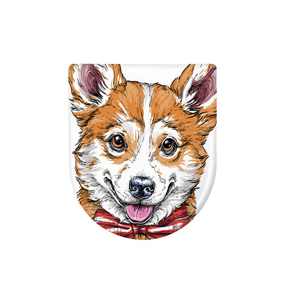 Hipster Pembroke Welsh Corgi Print Toilet Lid Cover