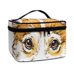 Hipster Pembroke Welsh Corgi Print Travel Makeup Bag