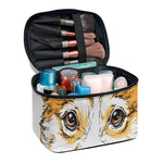 Hipster Pembroke Welsh Corgi Print Travel Makeup Bag