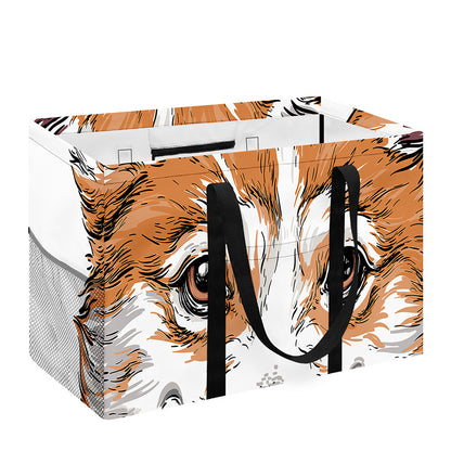 Hipster Pembroke Welsh Corgi Print Utility Tote Bag