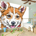 Hipster Pembroke Welsh Corgi Print Wall Sticker