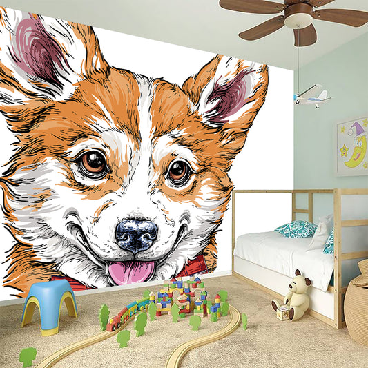 Hipster Pembroke Welsh Corgi Print Wall Sticker