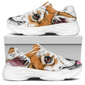 Hipster Pembroke Welsh Corgi Print White Chunky Shoes