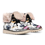 Hipster Pembroke Welsh Corgi Print Winter Boots