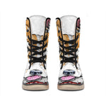 Hipster Pembroke Welsh Corgi Print Winter Boots