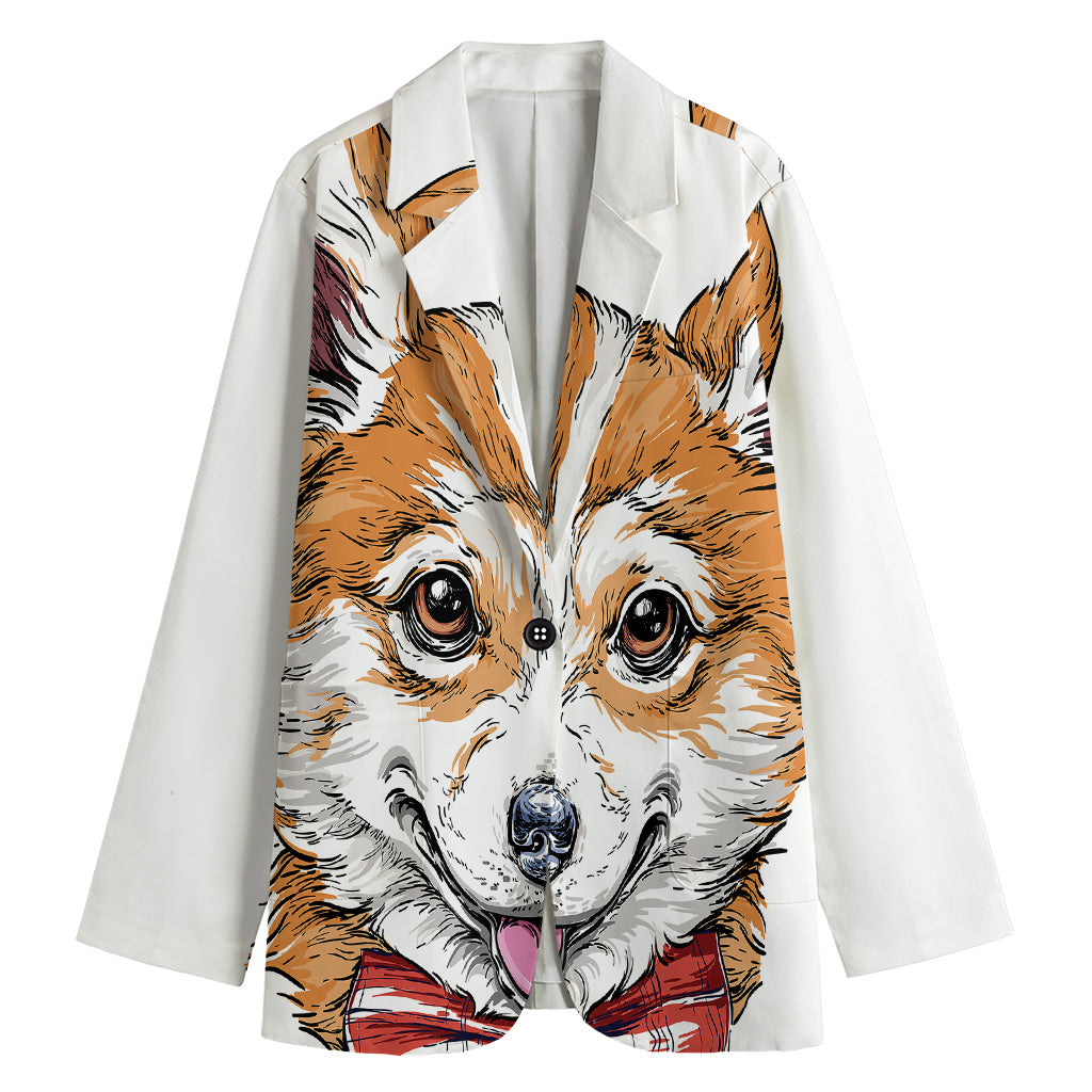 Hipster Pembroke Welsh Corgi Print Women's Blazer