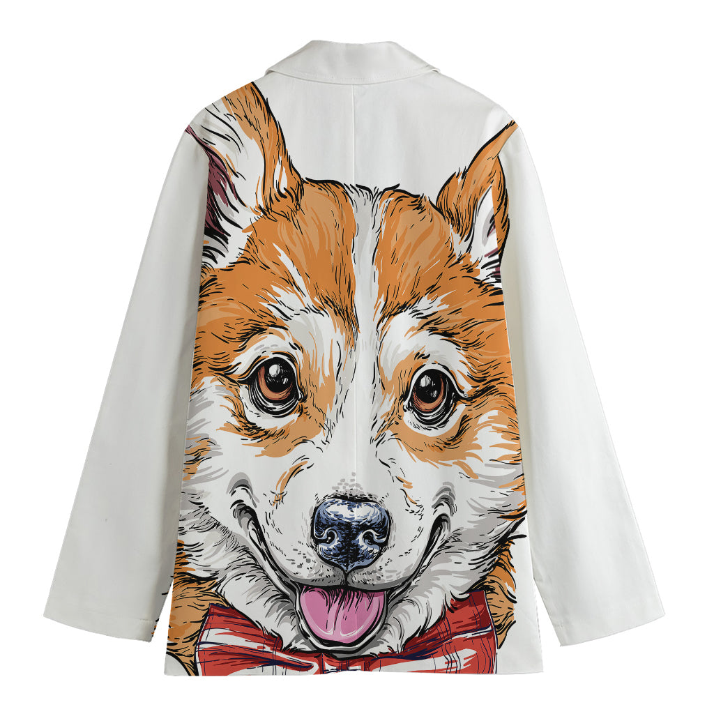 Hipster Pembroke Welsh Corgi Print Women's Blazer