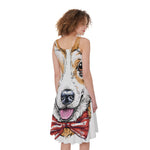 Hipster Pembroke Welsh Corgi Print Women's Sleeveless Dress