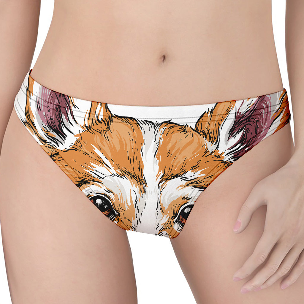 Hipster Pembroke Welsh Corgi Print Women's Thong