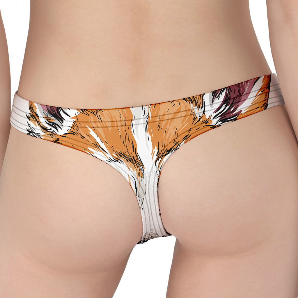 Hipster Pembroke Welsh Corgi Print Women's Thong