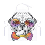 Hipster Pug Print Adjustable Apron