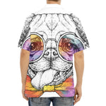 Hipster Pug Print Aloha Shirt