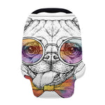 Hipster Pug Print Baby Seat Cover