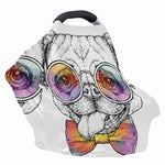 Hipster Pug Print Baby Seat Cover