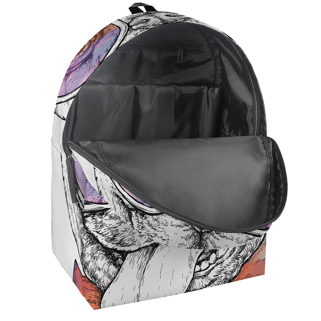 Hipster Pug Print Backpack