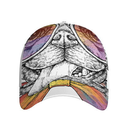 Hipster Pug Print Baseball Cap
