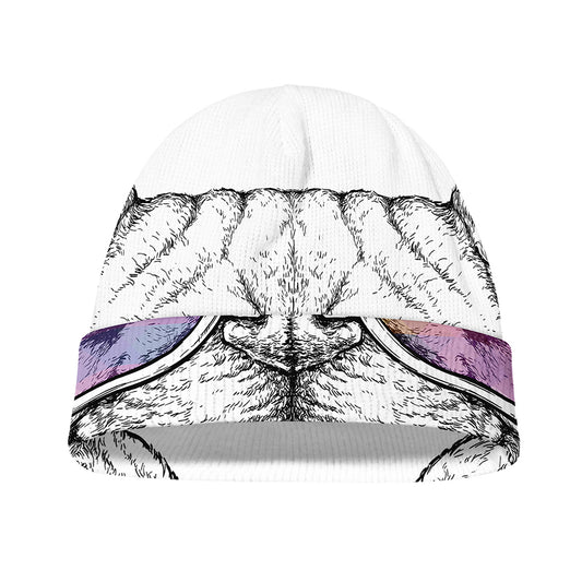 Hipster Pug Print Beanie