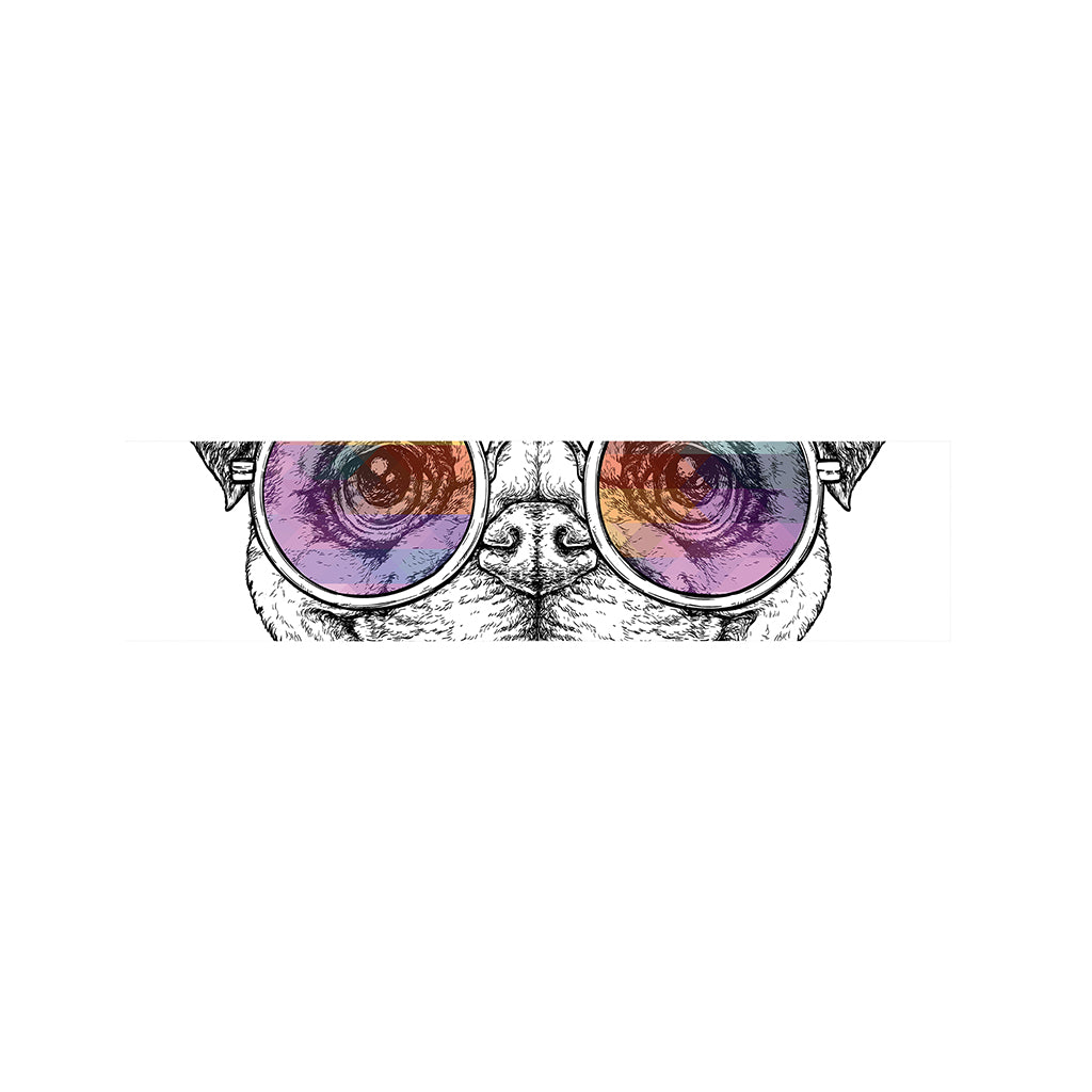 Hipster Pug Print Bed Runner