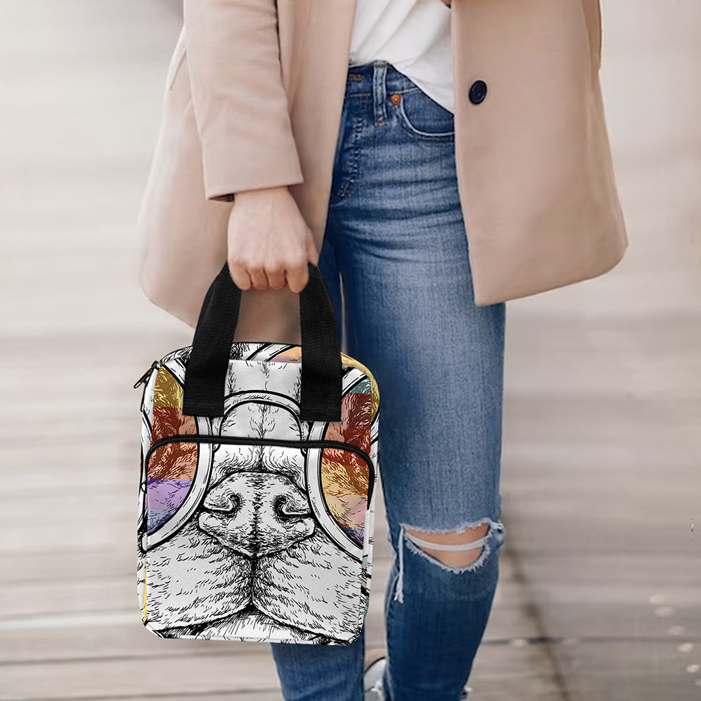 Hipster Pug Print Bible Tote Bag
