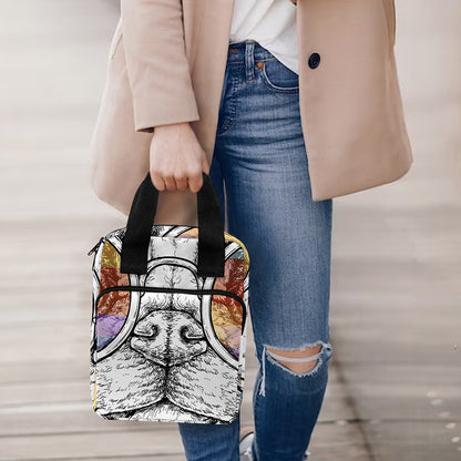 Hipster Pug Print Bible Tote Bag