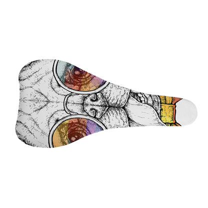 Hipster Pug Print Bicycle Seat Cover