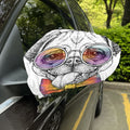 Hipster Pug Print Car Side Mirror Covers
