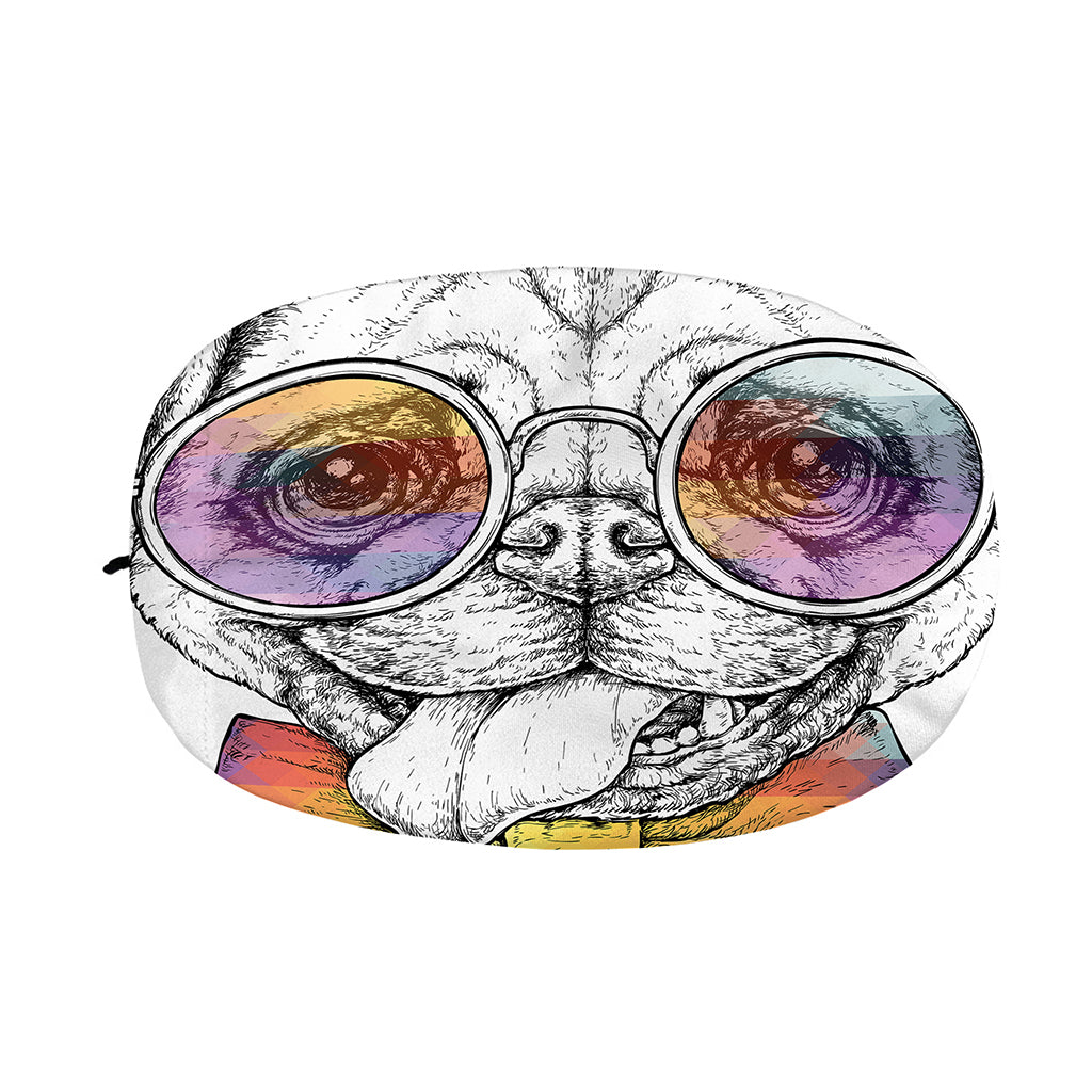Hipster Pug Print Car Side Mirror Covers
