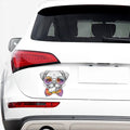 Hipster Pug Print Car Sticker