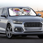 Hipster Pug Print Car Windshield Sun Shade