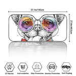 Hipster Pug Print Car Windshield Sun Shade