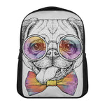 Hipster Pug Print Casual Backpack