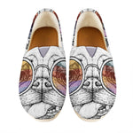Hipster Pug Print Casual Shoes
